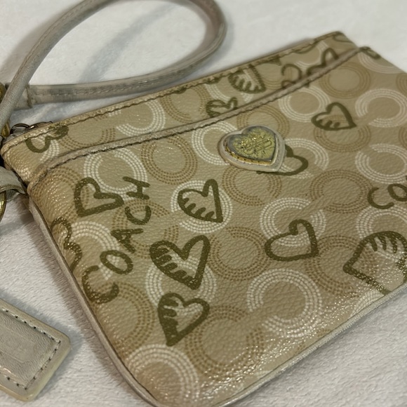 (4 for $80) Coach Waverly Heart Wristlet 🤍💛 - Picture 2 of 10
